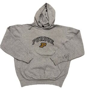 Vintage Pro Edge Purdue University Gray Hoodie Mens Medium Hooded Sweatshirt
